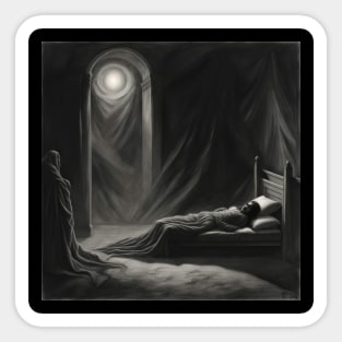 Dark Hours Sleep: A Haunted-Inspired Art Piece Sticker